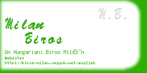 milan biros business card